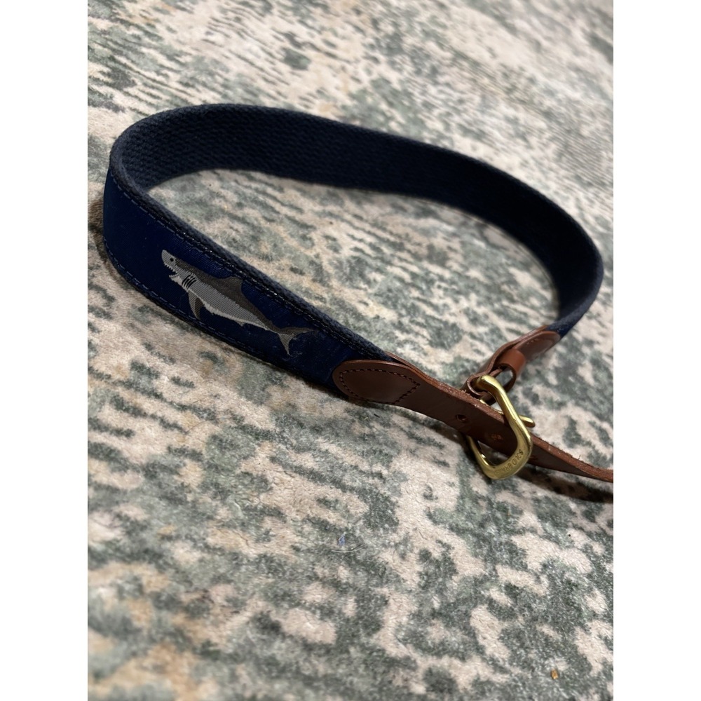 vintage Leather Man Ltd. Youth‎  shark motif ribbon belt Size 24